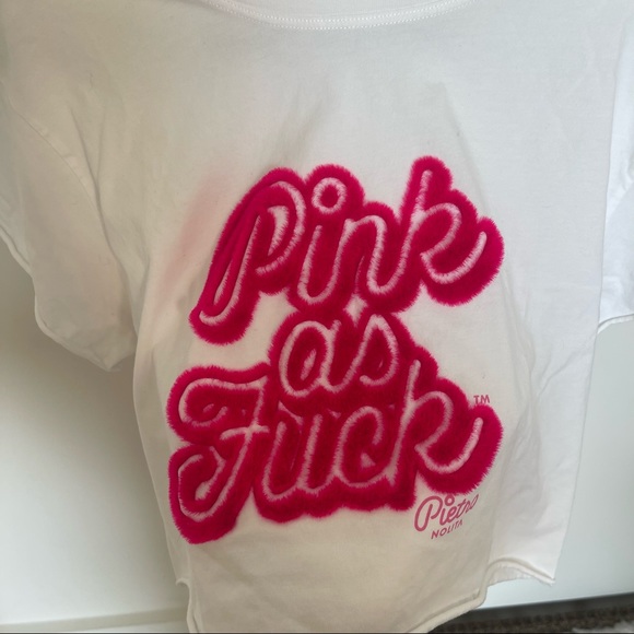 Pink as F** fuzzy t shirt - Picture 3 of 3